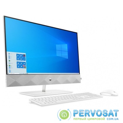 Персональний комп'ютер-моноблок HP Pavilion 27UHD IPS AG/Intel i5-10400T/16/1000F/NVD350-4/kbm/W10/White