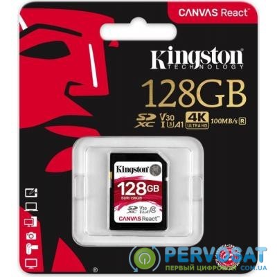 Карта памяти Kingston 128GB SDXC class 10 UHS-I U3 (SDR/128GB)