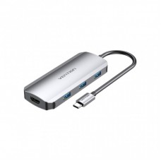 Концентратор Vention USB3.1 Type-C --> HDMI/USB 3.0x3/PD 100W Hub 5-in-1 (TODHB) Концентратор Vention USB3.1 Type-C --> HDMI/USB 3.0x3/PD 100W Hub 5-in-1 (TODHB)