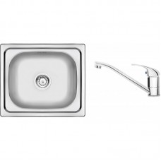 Набір для кухні Deante Doppio, стальна мийка ZEN_X103 + зміш. BYU_060M, сталь Набір для кухні Deante Doppio, стальна мийка ZEN_X103 + зміш. BYU_060M, сталь