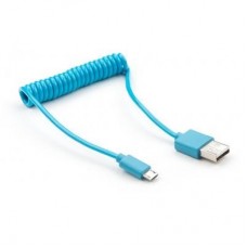 Дата кабель USB 2.0 AM to Micro 5P Spring 1m blue Vinga (VCPDCMS1B) Дата кабель USB 2.0 AM to Micro 5P Spring 1m blue Vinga (VCPDCMS1B)