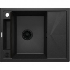 Мийка кухонна Deante Magnetic, граніт, прямокут., з крилом, 640х500х219мм, чаша - 1, врізна, металічний графіт