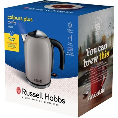 Електрочайник Russell Hobbs, 1.7л, метал, мокко