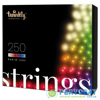 Гирлянда Twinkly Smart LED Strings RGBW 250, BT + WiFi, Gen II, IP44, кабель (TWS250SPP-TEU)