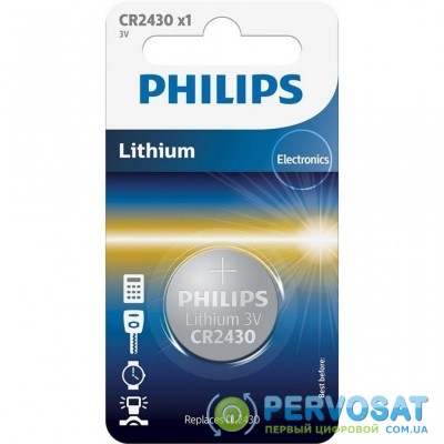 Батарейка PHILIPS CR2430 Lithium * 1 (CR2430/00B)
