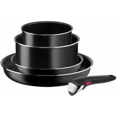 Набір посуду Tefal Ingenio Easy Cook & Clean, 5предметів, алюміній, нержавіюча сталь, бакеліт, чорний