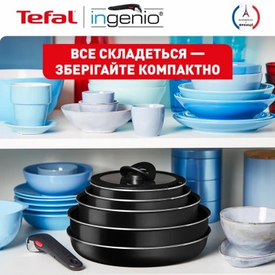 Набір посуду Tefal Ingenio Easy Cook & Clean, 5предметів, алюміній, нержавіюча сталь, бакеліт, чорний