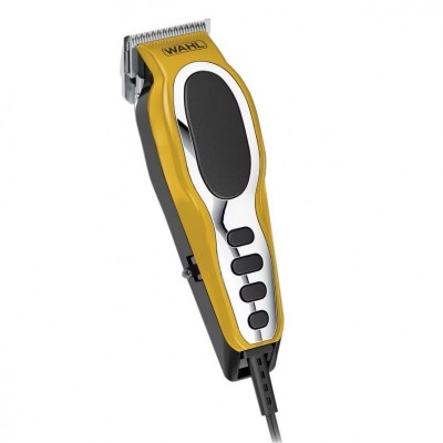 Машинка для стрижки Wahl Close Cut Pro Clipper, від мережі, вібраційний мотор, насадок-6, кейс, сталь, жовтий