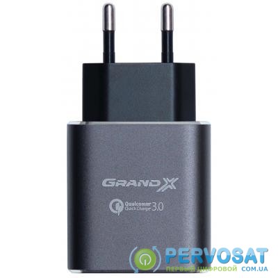 Зарядное устройство Grand-X Quick Charge QС3.0 3.6V-6.5V 3A, 6.5V-9V 2A, 9V-12V 1.5A USB (CH-750G)