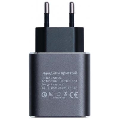 Зарядний пристрій Grand-X Quick Charge QС3.0 3.6V-6.5V 3A, 6.5V-9V 2A, 9V-12V 1.5A USB (CH-750G)