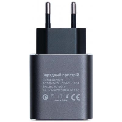 Зарядное устройство Grand-X Quick Charge QС3.0 3.6V-6.5V 3A, 6.5V-9V 2A, 9V-12V 1.5A USB (CH-750G)