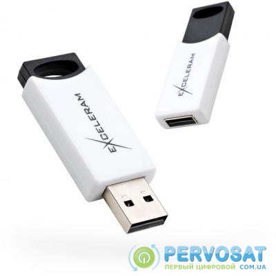USB флеш накопитель eXceleram 64GB H2 Series White/Black USB 2.0 (EXU2H2W64)