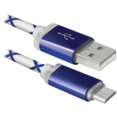 Дата кабель USB08-03LT USB - Micro USB, BlueLED backlight, 1m Defender (87555) Дата кабель USB08-03LT USB - Micro USB, BlueLED backlight, 1m Defender (87555)