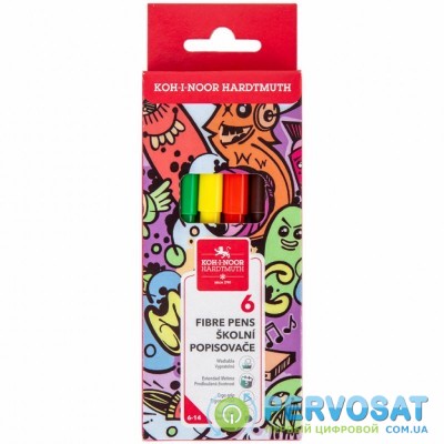 Фломастеры Koh-i-Noor Teenage, 6 цветов, картонная упаковка (771002/6)