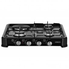 Плитка настільна Ardesto комбінована, тип газу LPG, 3 алюмін. газ. конфорки+ 1 електр. конфорка, чорний