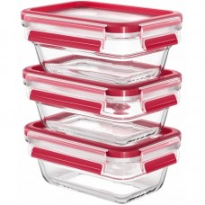Набір контейнерів Tefal Master Seal, 3шт., скло, прозорий Набір контейнерів Tefal Master Seal, 3шт., скло, прозорий