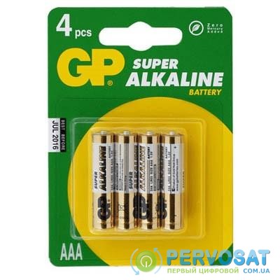 Батарейка GP AAA LR3 Super Alcaline * 4 (GP24A-2UE4 / GP24APCRC-2UE4)