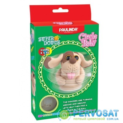 PAULINDA Масса для лепки Super Dough Circle Baby Собака заводной механизм (коричневая)