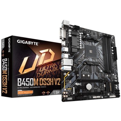 Материнська плата GIGABYTE B450M DS3H sAM4 B450 4xDDR4 HDMI-DVI mATX