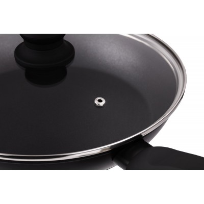 Сковорода Ardesto Gemini Gourmet Aosta з кришкою, 28 см, чорний, алюміній