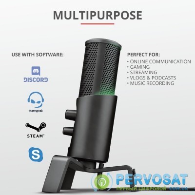 Trust GXT 258 Fyru USB 4-in-1 Streaming Microphone Black