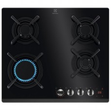 Варильна поверхня Electrolux газова на склі, 60см, чавун, електрон. керування, Hob2Hood, чорний Варильна поверхня Electrolux газова на склі, 60см, чавун, електрон. керування, Hob2Hood, чорний