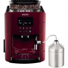 Кавомашина Krups Essential, 1,7л, зерно, автомат.капуч, ОLED диспл, метал контейнер для молок, бордово-чорний Кавомашина Krups Essential, 1,7л, зерно, автомат.капуч, ОLED диспл, метал контейнер для молок, бордово-чорний