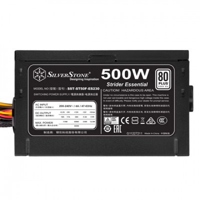 Блок живлення SilverStone STRIDER ST50F-ES230 V.2 (500W), aPFC,12см,24+8,4xSATA,2xPCIe,1xFDD,+3