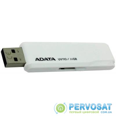 USB флеш накопитель A-DATA 16GB UV110 White USB 2.0 (AUV110-16G-RWH)