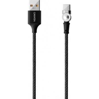 Дата кабель USB 2.0 AM to Type-C 1.0m Rotating magnetic Black CANYON (CNS-USBC8B)