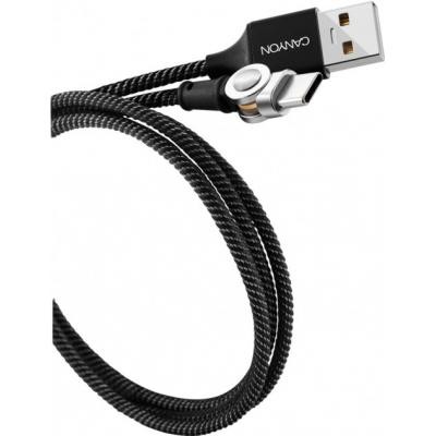 Дата кабель USB 2.0 AM to Type-C 1.0m Rotating magnetic Black CANYON (CNS-USBC8B)