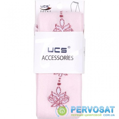 Колготки UCS SOCKS с розовыми цветочками по бокам (M0C0301-0876-3G-pink)