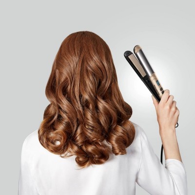 Випрямляч Rowenta Glam & Shine 2в1, темп.режимів-8, 140-210С, дисплей, кераміка, золотий
