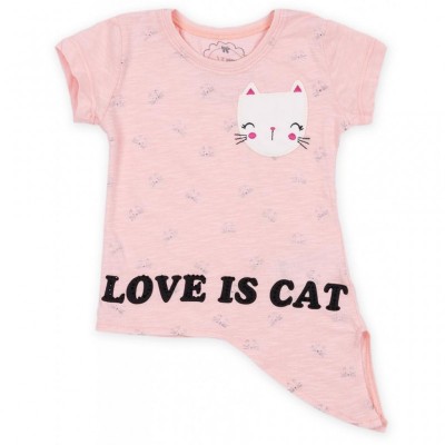 Футболка детская Haknur "Love is cat" (5754-104G-peach)