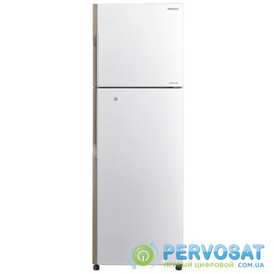 Холодильник с верхней мороз. HITACHI R-H330PUC7PWH, 158х65х55см, 2 дв., Х- 176л, М- 54л, A+, NF, Інвертор, Білий