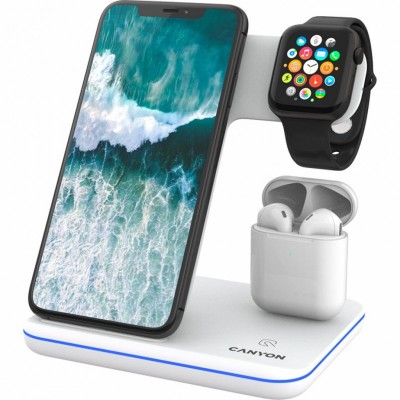 Зарядное устройство CANYON 3in1 Wireless charger (CNS-WCS302W)