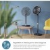Вентилятор Philips підлоговий Series 3000, 40см, 48Вт, керування через смартфон, регулювання висоти, чорний