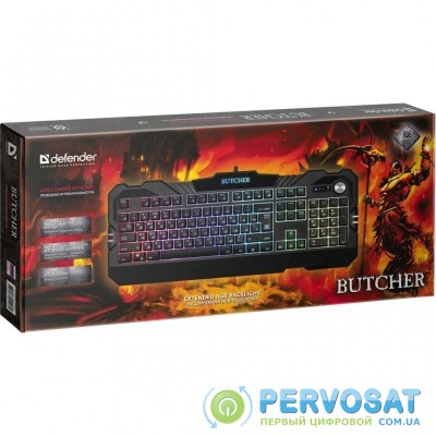 Клавиатура Defender Butcher GK-193DL RGB USB RU Black (45193)