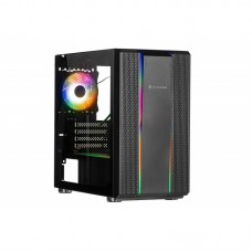 Корпус 2E GAMING DEFENSO (GM3) MiniT, 2xUSB2.0,1xUSB3.0, 1x120мм ARGB, стрічка ARGB,скло (бічна панель),без БЖ,чорний