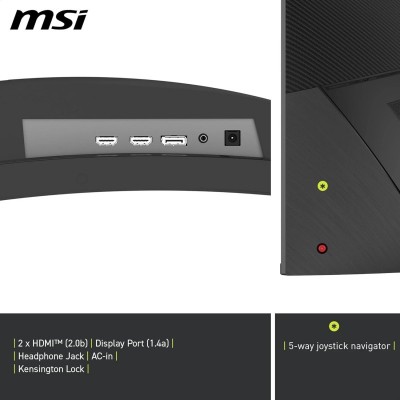 Монітор MSI 31.5" MAG 325CQPF-E18 2xHDMI, DP, Audio, VA, 2560x1440, 180Hz, 0.5ms, sRGB 111%, CURVED, AdaptiveSync, HAS