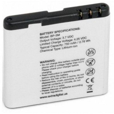 Аккумуляторная батарея для телефона Extradigital Nokia BP-5M (750 mAh) (BMN6291)