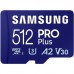 Карта пам'яті Samsung microSDXC 512GB C10 UHS-I R180MB/s PRO Plus