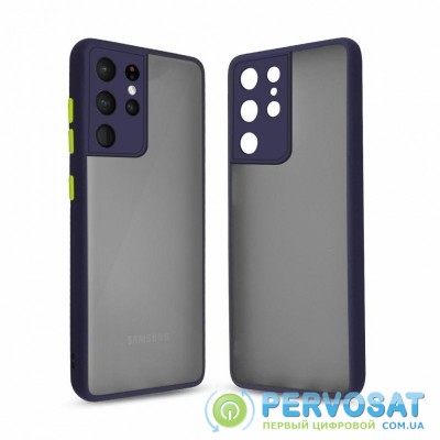 Чехол для моб. телефона MakeFuture Samsung S21 Ultra Frame (Matte PC+TPU) Blue (MCMF-SS21UBL)