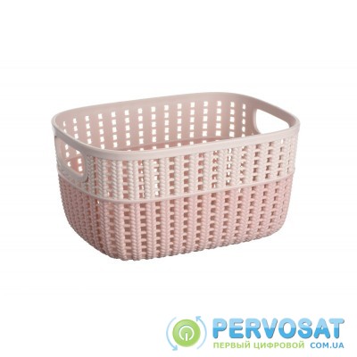 Корзинка плетена Ardesto Sweet Home, 3л, 235*176*120 мм, рожевий, пластик