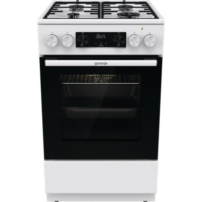 Плита Gorenje комбінована, 62л, 50x60см, дисплей, IconLed, емальовані, білий