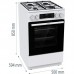 Плита Gorenje комбінована, 62л, 50x60см, дисплей, IconLed, емальовані, білий