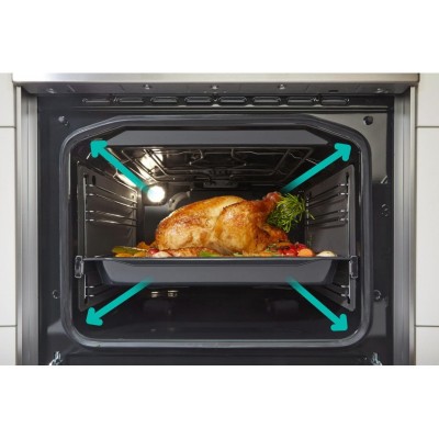 Плита Gorenje комбінована, 62л, 50x60см, дисплей, IconLed, емальовані, білий