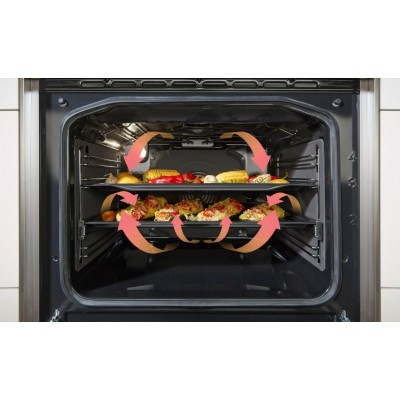 Плита Gorenje комбінована, 62л, 50x60см, дисплей, IconLed, емальовані, білий