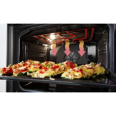 Плита Gorenje комбінована, 62л, 50x60см, дисплей, IconLed, емальовані, білий