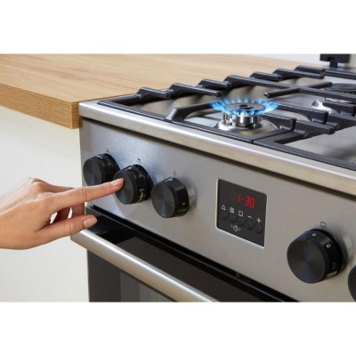 Плита Gorenje комбінована, 62л, 50x60см, дисплей, IconLed, емальовані, білий